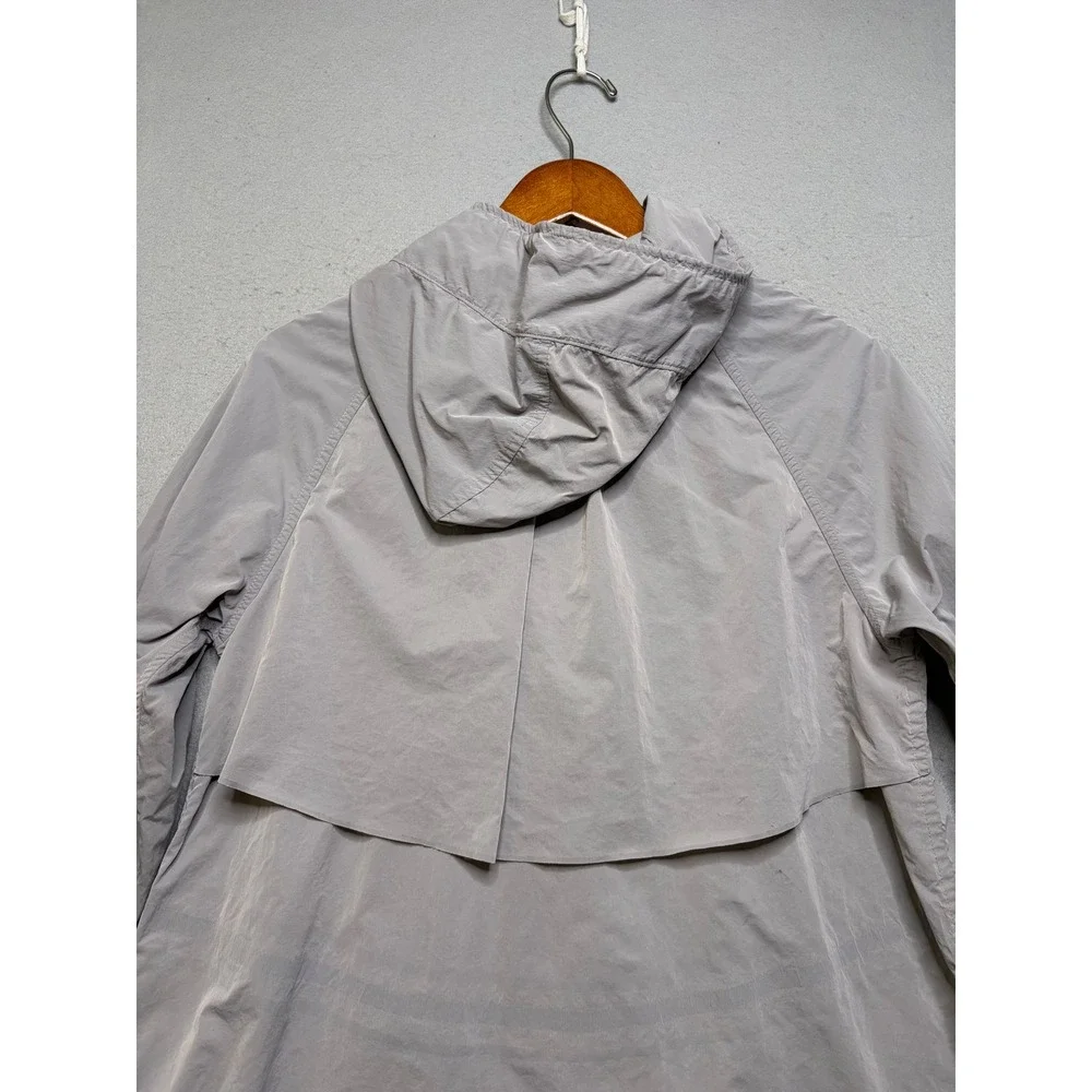 Lululemon Here to Move Jacket Women 4 Grey Long Hooded Parka Rain Windbreaker